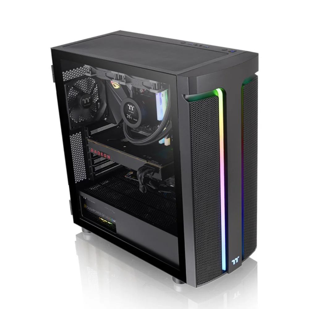 Imagem 2 de 5 do produto Gabinete Tt H590 Tg ArGB Black Win Spcc Tg Ls, 120mm, Ca-1x4-00m1wn-00