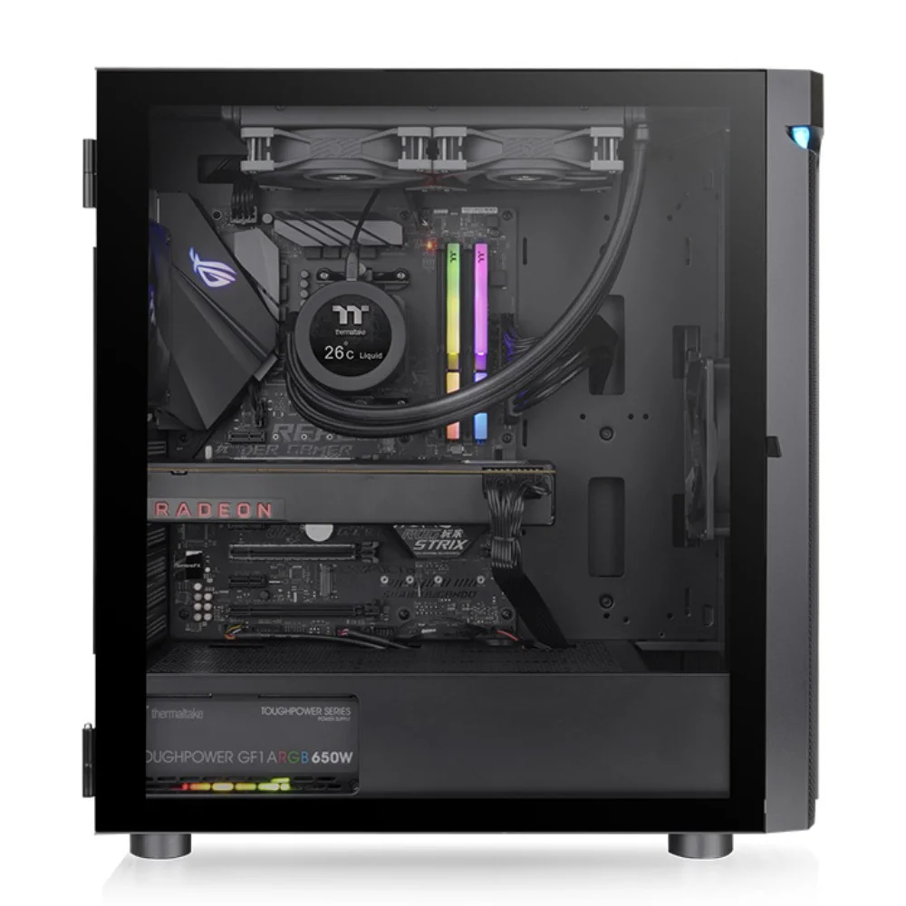 Imagem 5 de 5 do produto Gabinete Tt H590 Tg ArGB Black Win Spcc Tg Ls, 120mm, Ca-1x4-00m1wn-00