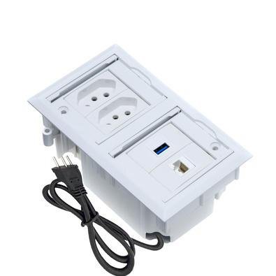 Caixa De Tomada Connect Caixa Tomada Embutir 2 Tomadas 20a 1 Usb Dados 1 Rj-45