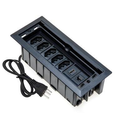 Caixa De Tomada Connect Caixa Tomada 7 Blocos Embutir 5 Tom 10a 1HDMI 1rj45, Preto