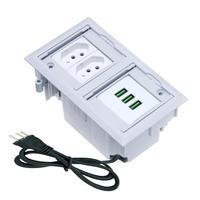 Caixa De Tomada Connect Caixa Tomada, 4 Blocos Embutir, 2 Tomadas, 20a 3usb 5.2a