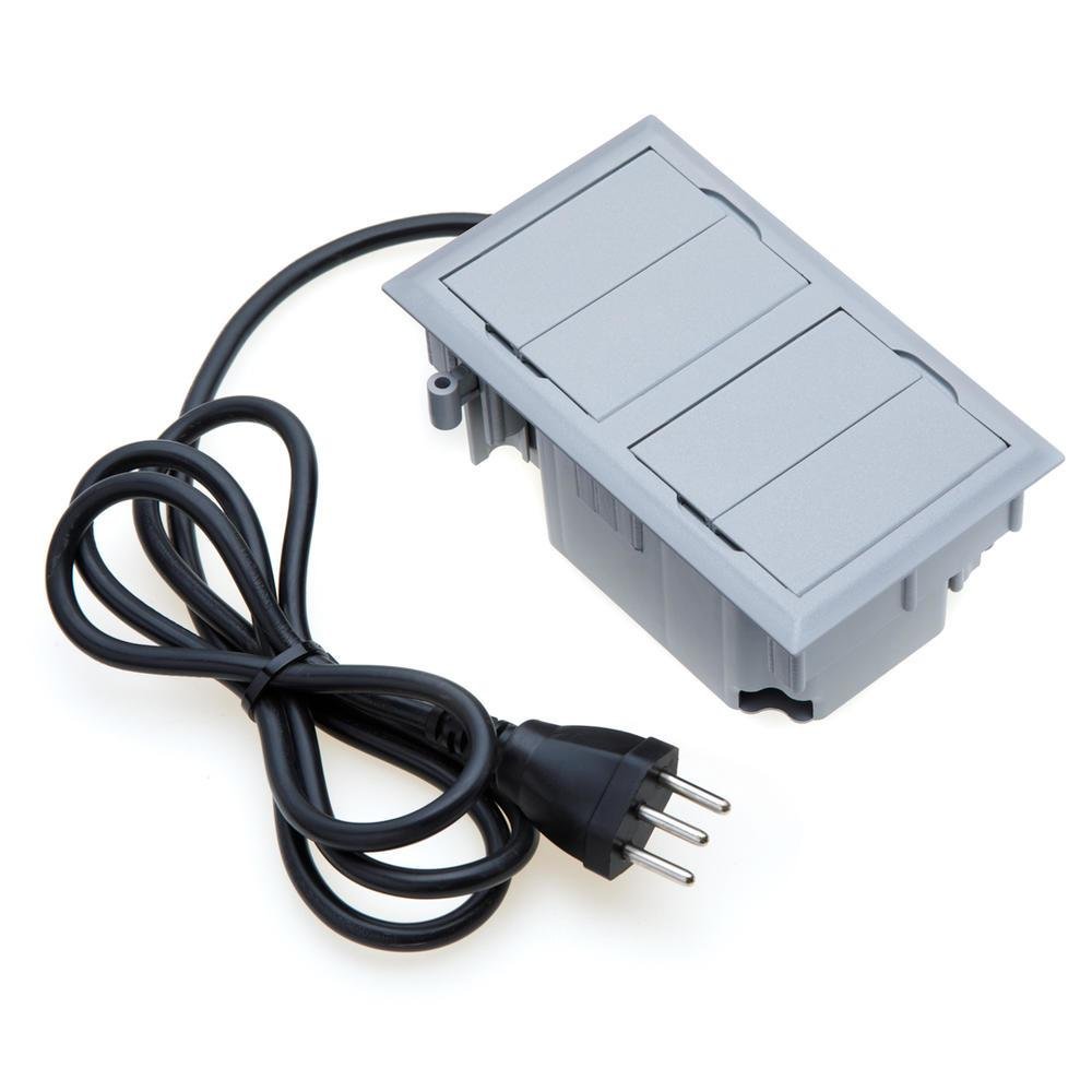 Imagem 2 de 2 do produto Caixa De Tomada 4 Blocos Embutir, 4 Tomadas 20a, Cinza - Connect Caixa Tomada