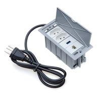 Caixa De Tomada Connect, 4 Blocos, 2 Tom 10a, 1 usb Dados, 1 Rj-45 Cat5e