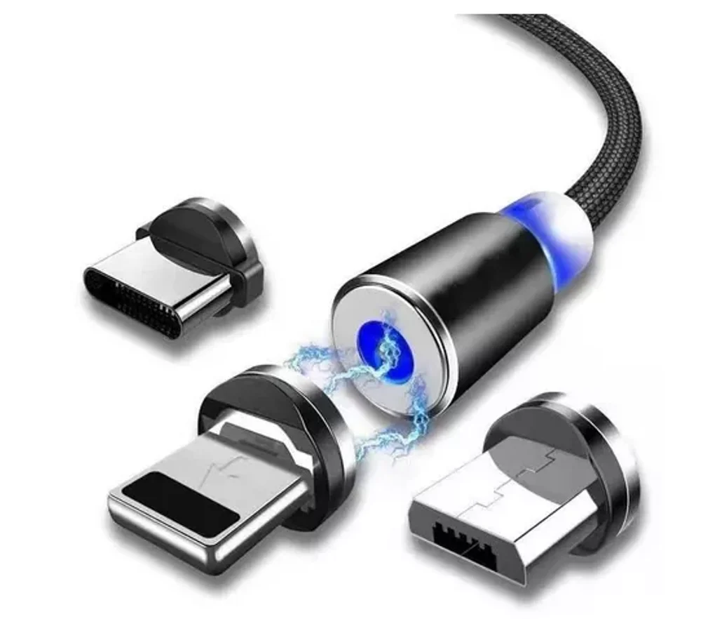 Imagem 4 de 4 do produto Cabo Magnético Usb Para Carregamento Rápido 3 Em 1