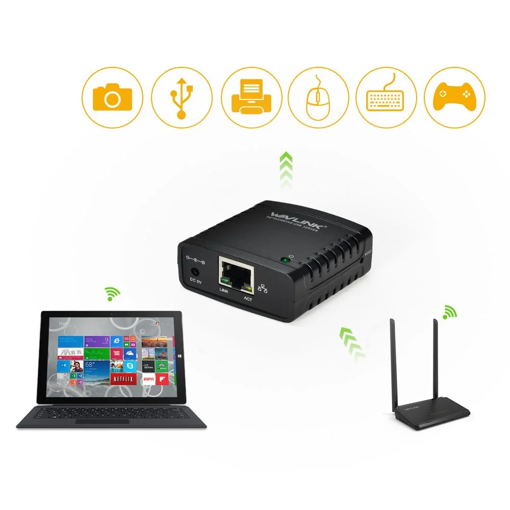 Servidor De Impressão Wavlink Network LPR Print Server, USB 2.0 Wl Nu78m41 8