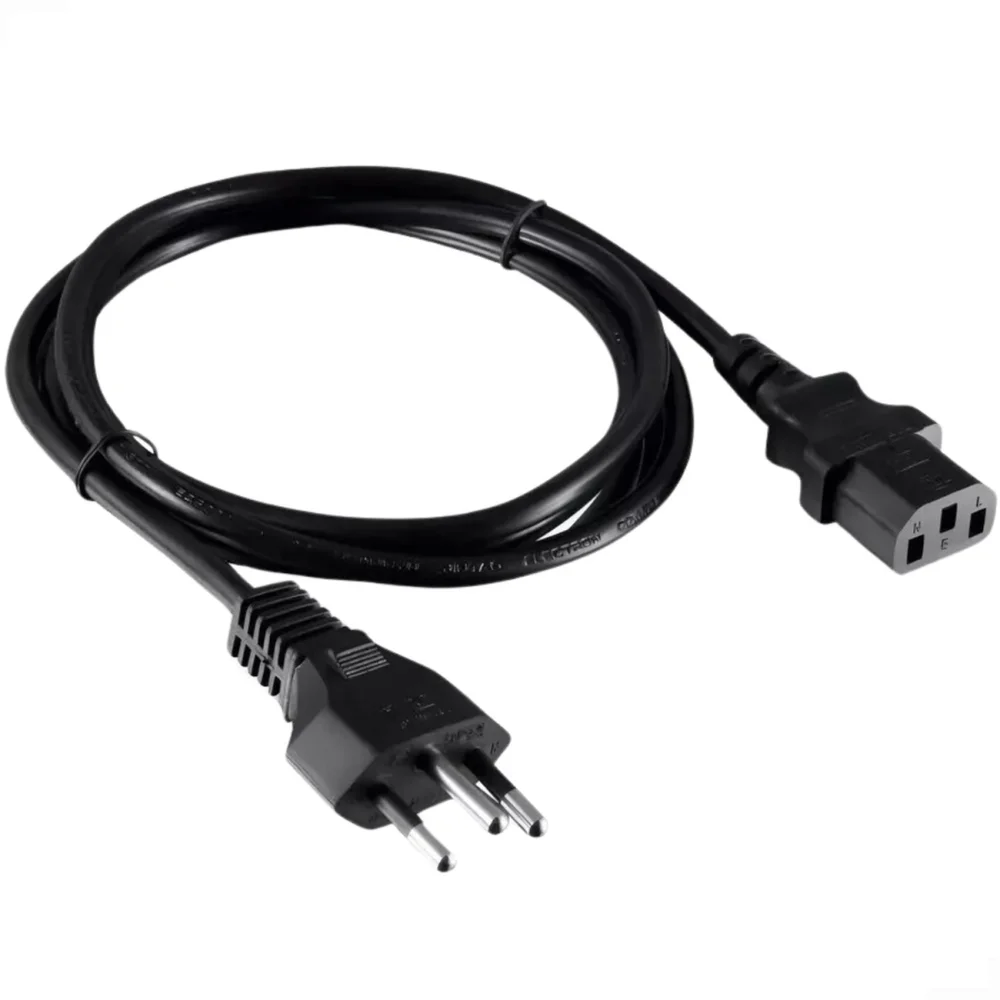 Imagem 2 de 5 do produto Cabo De Forca Brasil Pc P/ Monitor, gabinete Padrao Novo Oem, I D.i 22/2438093-2