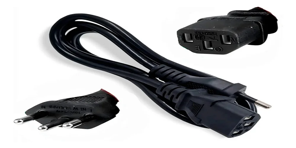 Imagem 3 de 5 do produto Cabo De Forca Brasil Pc P/ Monitor, gabinete Padrao Novo Oem, I D.i 22/2438093-2