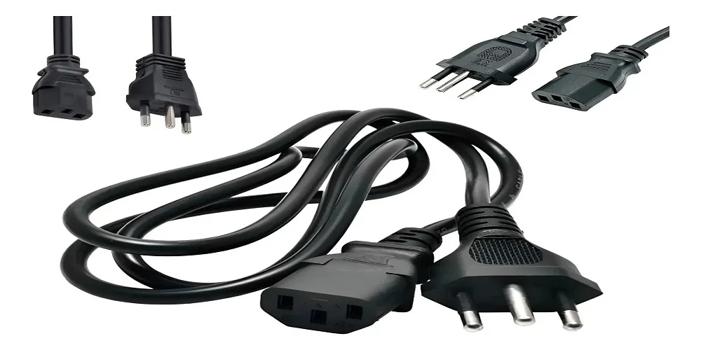 Imagem 5 de 5 do produto Cabo De Forca Brasil Pc P/ Monitor, gabinete Padrao Novo Oem, I D.i 22/2438093-2