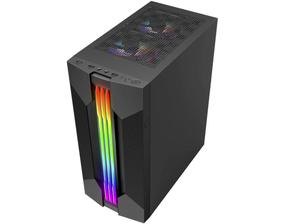 Imagem 2 de 5 do produto Gabinete Gamer K-mex, Cg-01a9, Bifrost, 6 Led RGB, Preto - Cg01a9rh0010b0x
