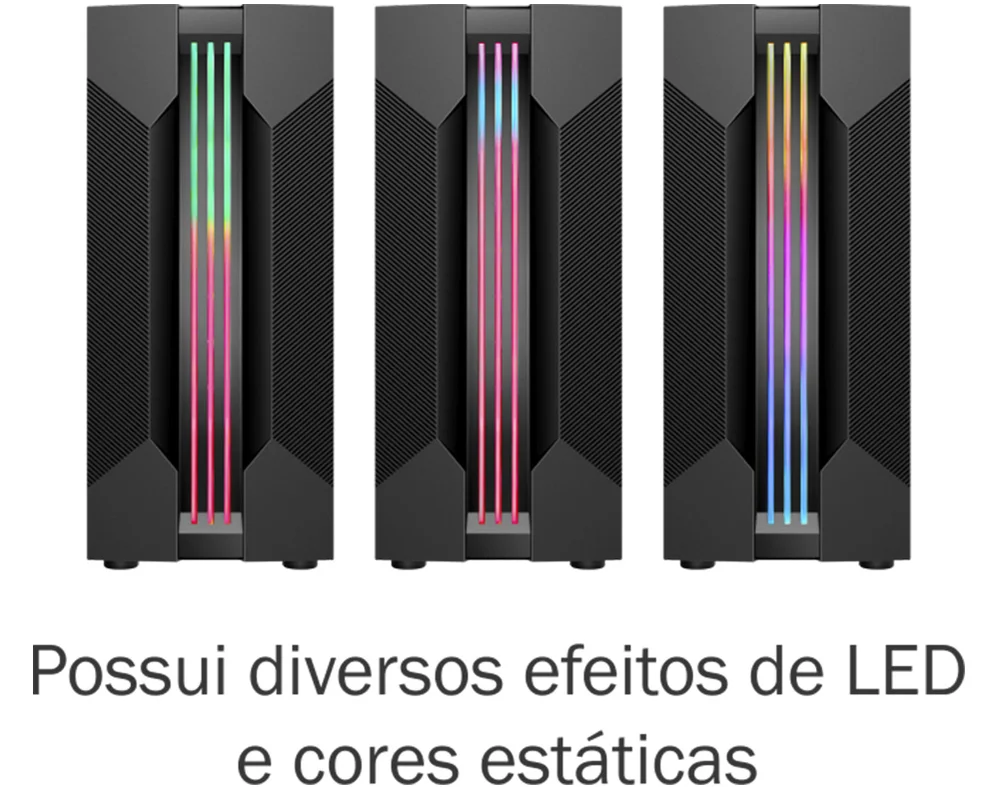 Imagem 5 de 5 do produto Gabinete Gamer K-mex, Cg-01a9, Bifrost, 6 Led RGB, Preto - Cg01a9rh0010b0x