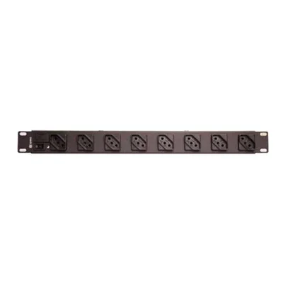 Regua Para Rack Ipec, 19 Pol, 1u Calha De 8 Tomadas, 10a, Bivolt, Com Filto Linha, Cabo 1,10m