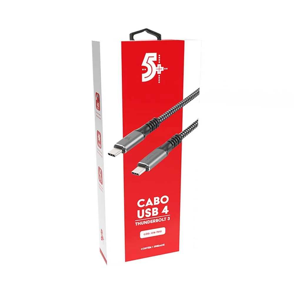 Imagem 4 de 4 do produto Cabo Usb 4 Thunderbolt  5+ 40g 100w 1m, Santana - 018-7810