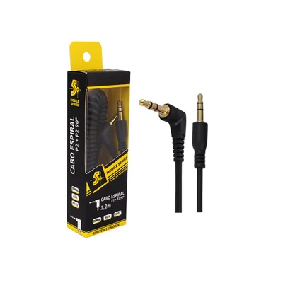 Cabo P2 Mobile - P2 + P2 Estereo Espiral 90 1.20m 5+, Santana - 018-0421