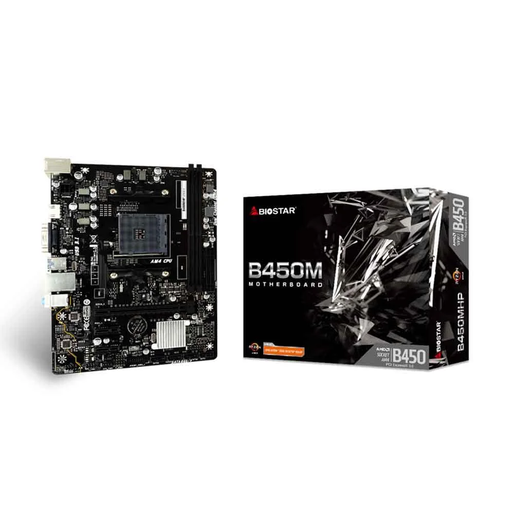 マザーボード biostar B450MHP+Ryzen5 4500 PlacaMe Biostar B450MHP mATX DDR4 Am4 KaBuM