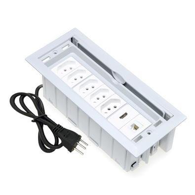 Caixa De Tomada Connect Caixa Tomada 7 Blocos EMButir 5 Tom 10a 1HDmi 1rj45 Branc
