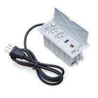 Caixa De Tomada Connect Caixa Tomada 4 Blocos 2 Tom 20a 1usb Dados 1 Rj-45 Cat5e