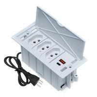 Caixa De Tomada 4 Blocos 3 Tom. 20a, 2 Usb 9.0a, 1 Tipo C Br - Connect Caixa Tomada