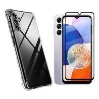 Descrição maxima proteção para seu novo galaxy a14, capa produzida com silicone reforçada na parte traseira e borracha reforçada nas laterais, o grand