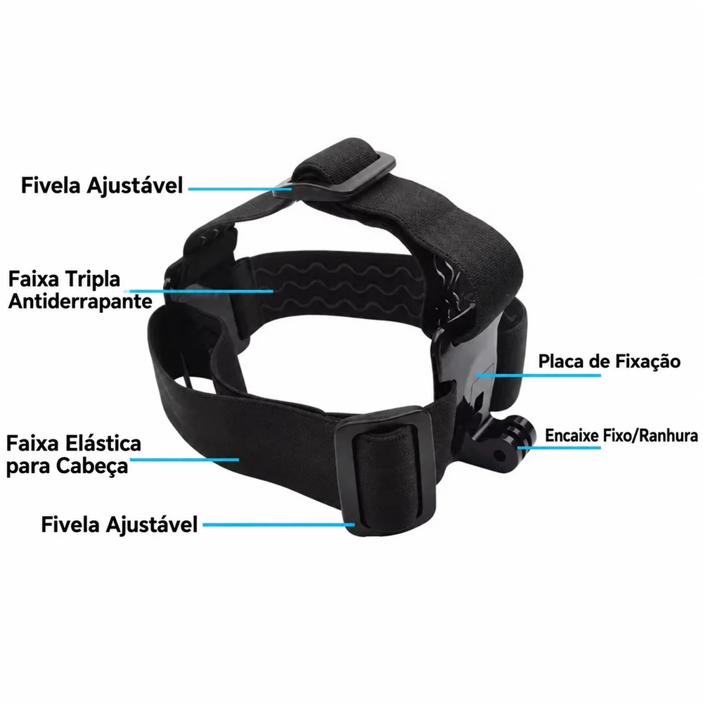Imagem 5 de 5 do produto Suporte Funpro Faixa De Cabeça, Para Gopro E Câmeras Similares