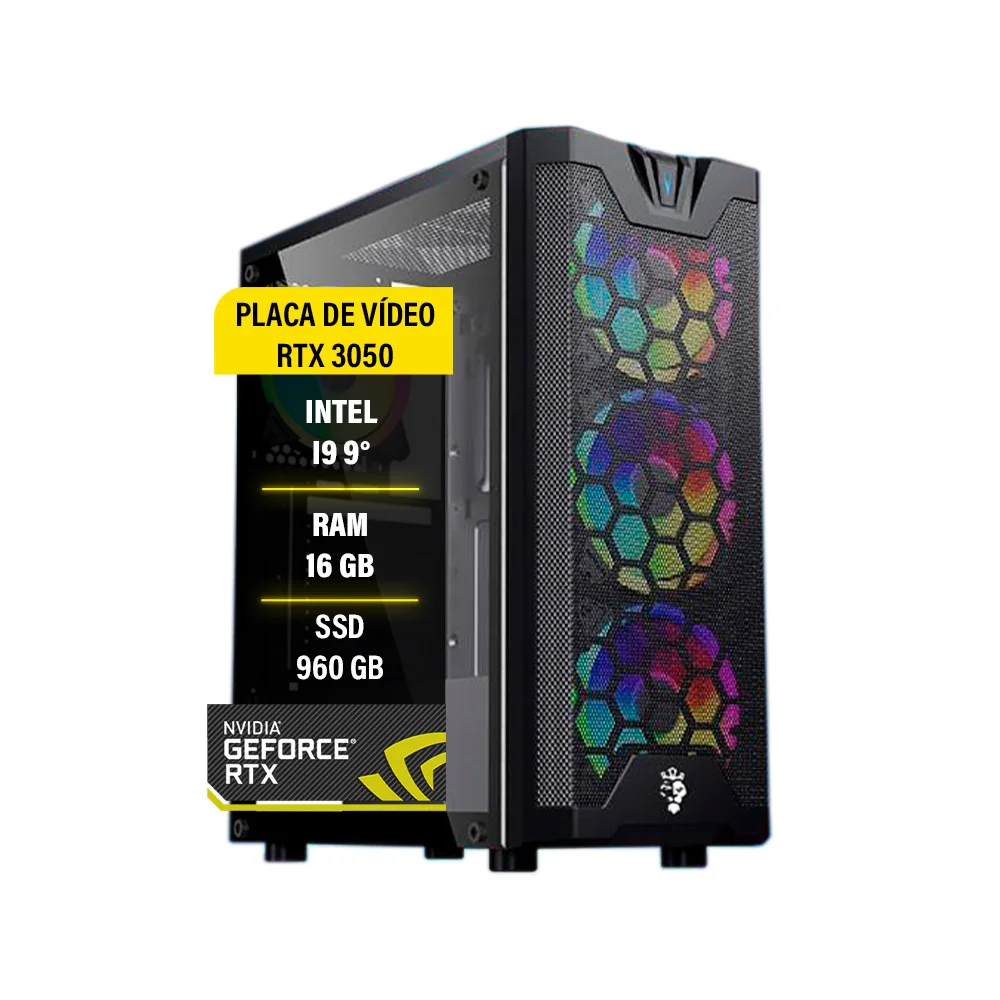 Pc Gamer Balão.info Intel Core I9 9°, 16GB RAM, SSD 960GB, RTX 3050 8GB