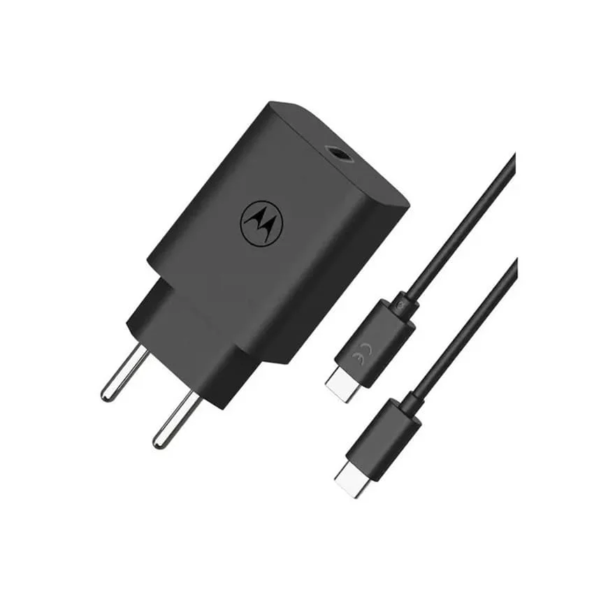 Carregador De Parede Motorola Turbo 50 Duo, USB Tipo-C - Rápido