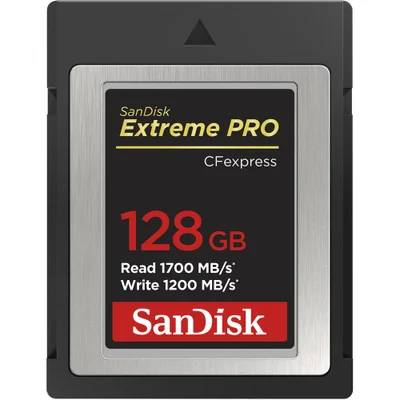 Cartão De Memória Sandisk Extreme Pro, Cfexpress Tipo B, 128GB, 1700MB/s