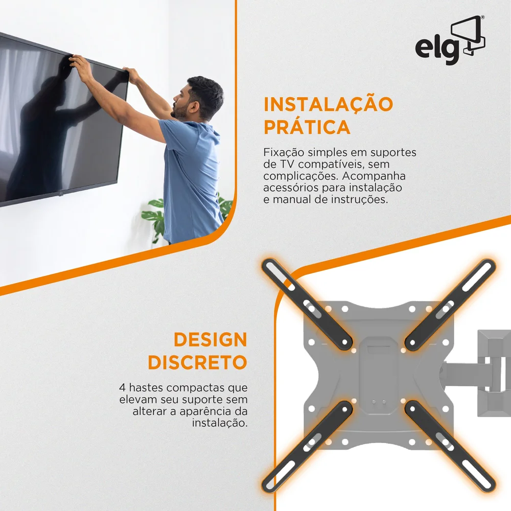 Imagem 3 de 5 do produto Adaptador Vesa Para Tv 300x300 A 400x400mm, Adp2040, Elg