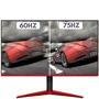 Monitor Gamer HQ, 22 Polegadas, Full HD LED, 75hz, 1ms, HDMI, Moba, Preto E Vermelho - 22ghq75