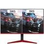 Monitor Gamer HQ, 22 Polegadas, Full HD LED, 75hz, 1ms, HDMI, Moba, Preto E Vermelho - 22ghq75