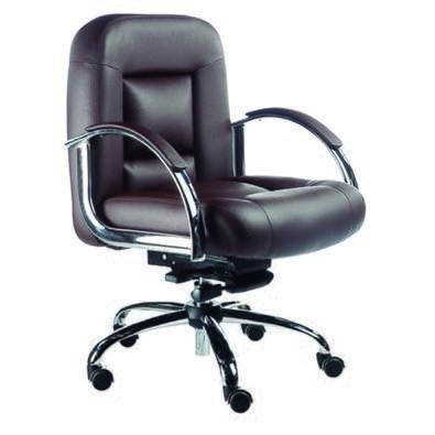 Poltrona Design Office Móveis Diretor Luxuosa Com Braços Fixos Linha Firenze, Cor:marrom