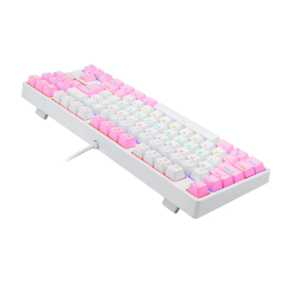 Imagem 5 de 5 do produto Teclado Gamer Redragon Daksa, Branco E Rosa Com Switch Marrom - K576wp-r pt-brown
