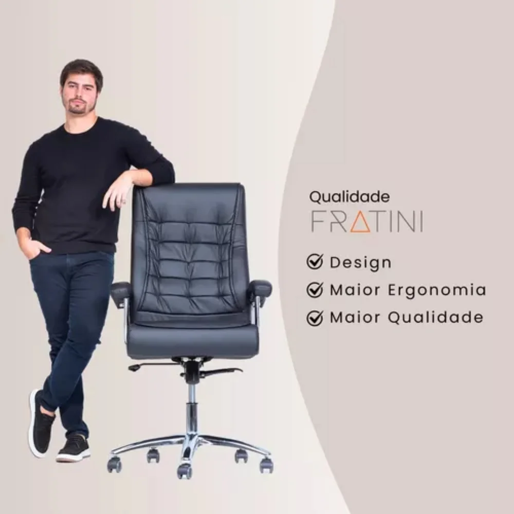 Imagem 4 de 5 do produto Cadeira Fratini California  suporta ate 150 kg Com Revestimento Em Couro