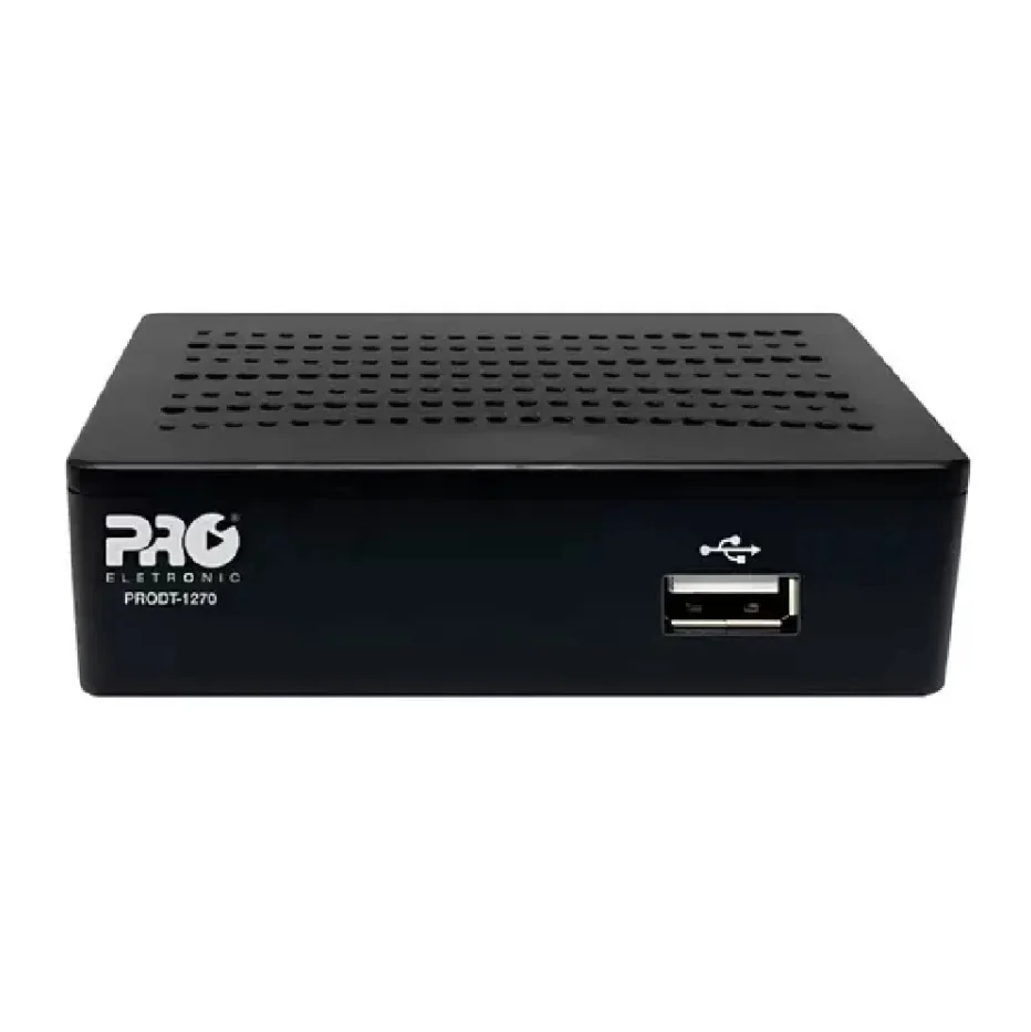 Conversor Digital HDTV Proeletronic, C/ Gravador, Entrada USB, Função Multimídia P/ Filme E Música - Prodt-1270