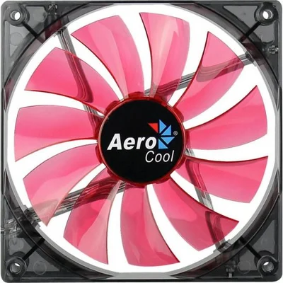 Cooler Fan Aerocool Lightning, LED, 140mm, Para Gabinete, Vermelho - En51370
