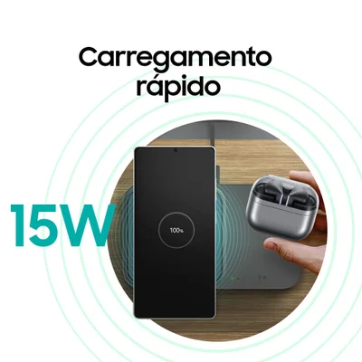 Carregador Sem Fio Samsung Rápido Duo Pad, 15w — foto 2