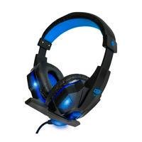 Headset Gamer Dex Df-81, LED Azul, USB/P2, Preto + Adaptador Y P3, Ps4/Pc