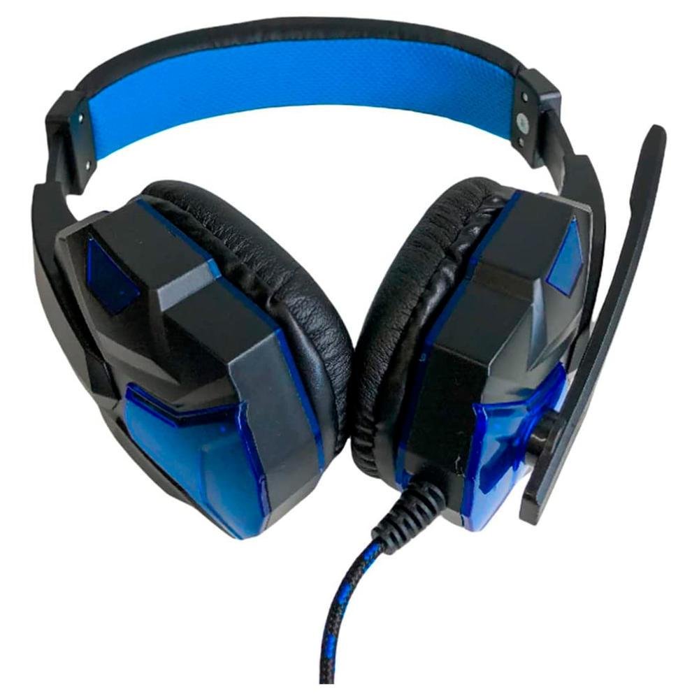 Headset Gamer Dex Df-81, LED Azul, USB/P2, Preto + Adaptador Y P3, Ps4/Pc