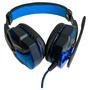 Headset Gamer Dex Df-81, LED Azul, USB/P2, Preto + Adaptador Y P3, Ps4/Pc
