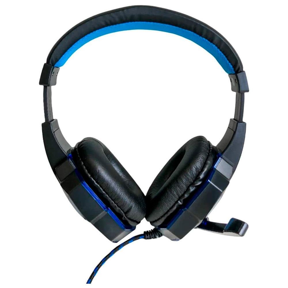 Headset Gamer Dex Df-81, LED Azul, USB/P2, Preto + Adaptador Y P3, Ps4/Pc