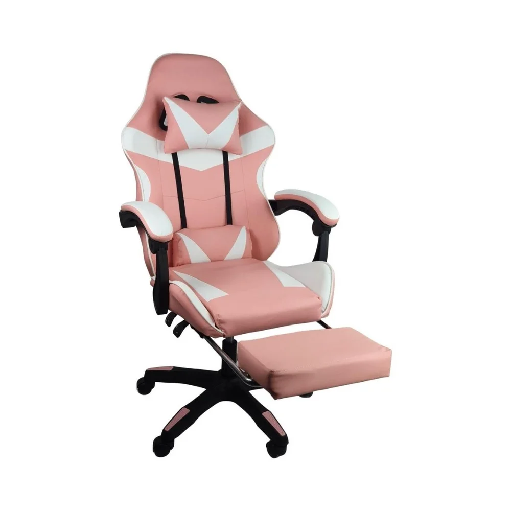 Imagem 4 de 5 do produto Cadeira Gamer Stillus Ergonômica, Retrátil, Reclinável, Descanso Para Pernas, Rosa Chiclete