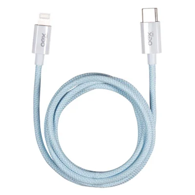 Cabo Carregador Duo, USB Tipo C, Lightning, OEX, Azul - Ce210