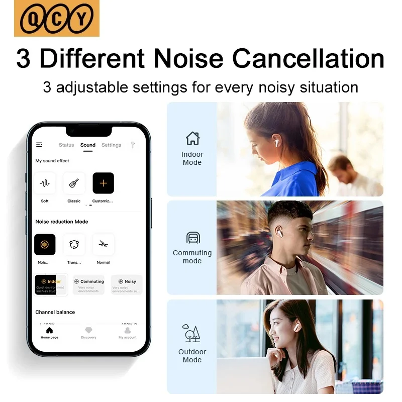 Imagem 3 de 5 do produto Fone Qcy Melobuds Anc Ht05 Bluet 5.2 Cancel.ruido, Modo Gamer, Cor:preto
