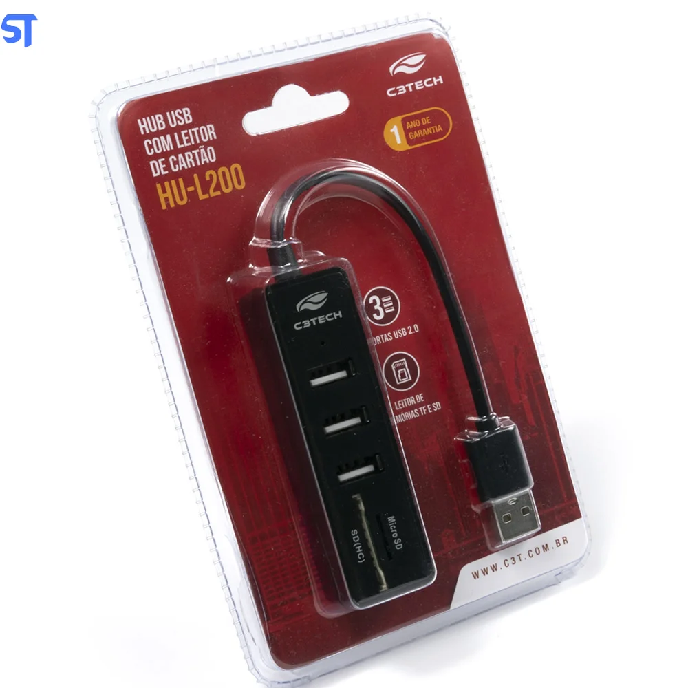 Imagem 3 de 5 do produto Hub USB C3tech 2.0, 5 Portas HU-L200BK