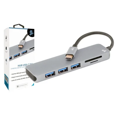 Hub USB 5+ USB-c 3.0 3x1 E Leitor De Cartões Sd/micro SD - 018-7452