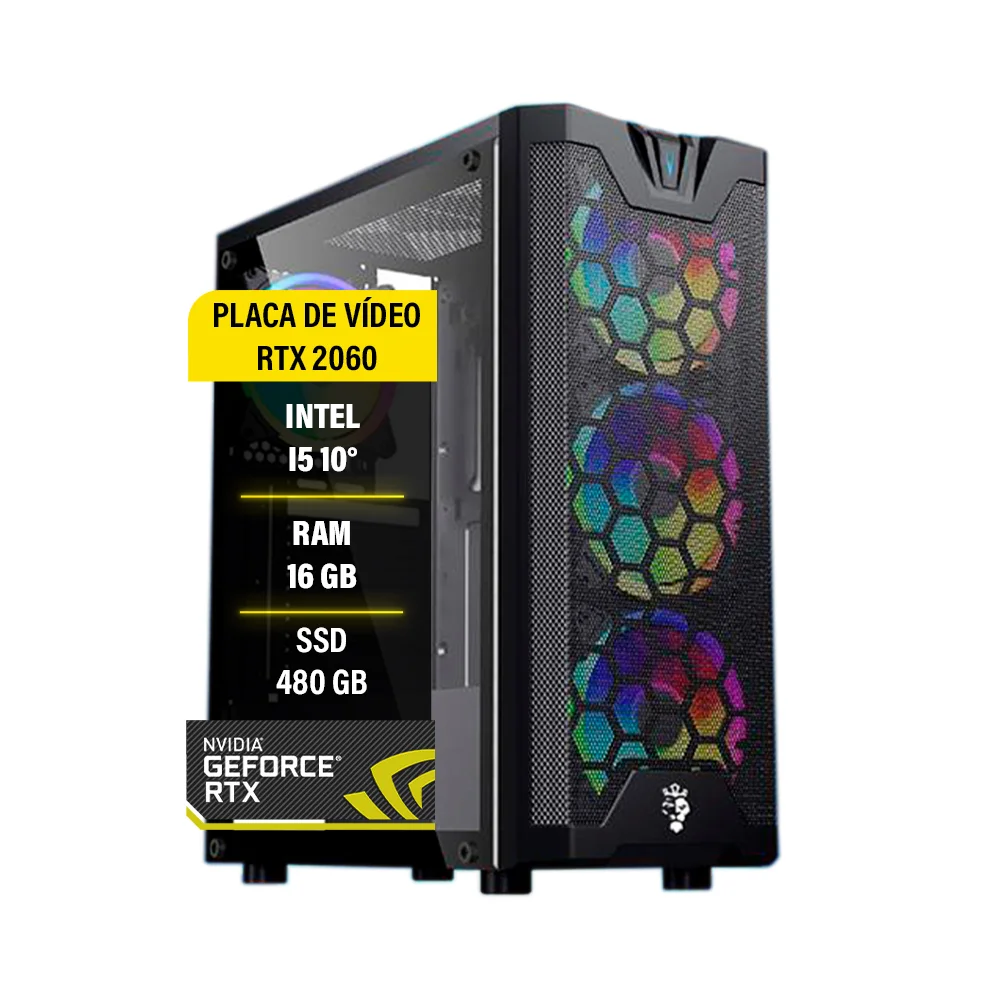 Pc Gamer Balão.info Intel Core I5 10° 16GB RAM DDR4, SSD 480GB, RTX 2060