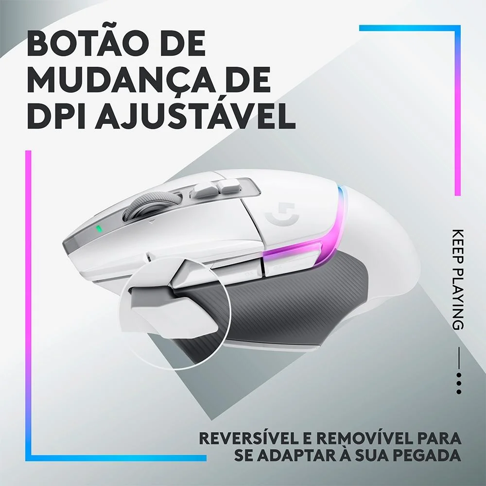 Mouse Gamer Sem Fio, Logitech G502 X Plus Lightspeed, Com RGB Lightsync, Branco - 910-006170