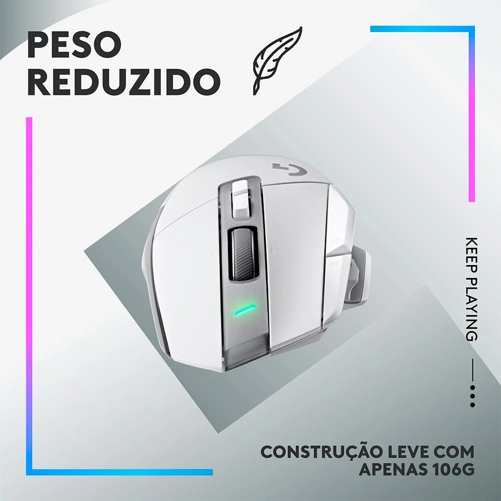 Mouse Gamer Sem Fio, Logitech G502 X Plus Lightspeed, Com RGB Lightsync, Branco - 910-006170