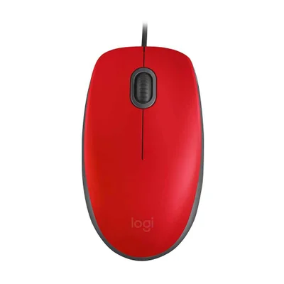 Mouse Com Fio, Logitech M110 Silent, USB, Vermelho - 910-006755