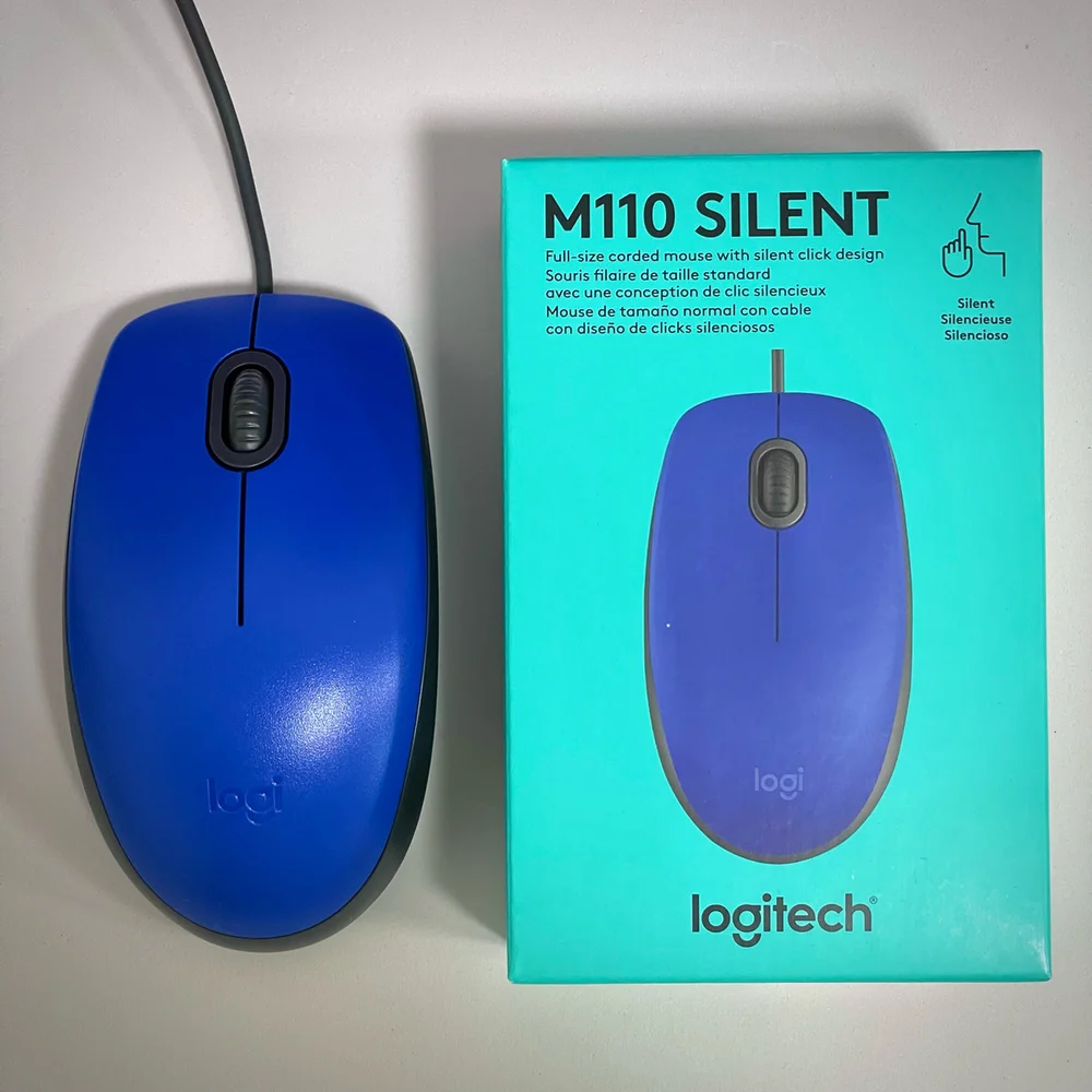 Imagem 4 de 5 do produto Mouse Com Fio, Logitech M110 Silent, USB, Azul - 910-006662