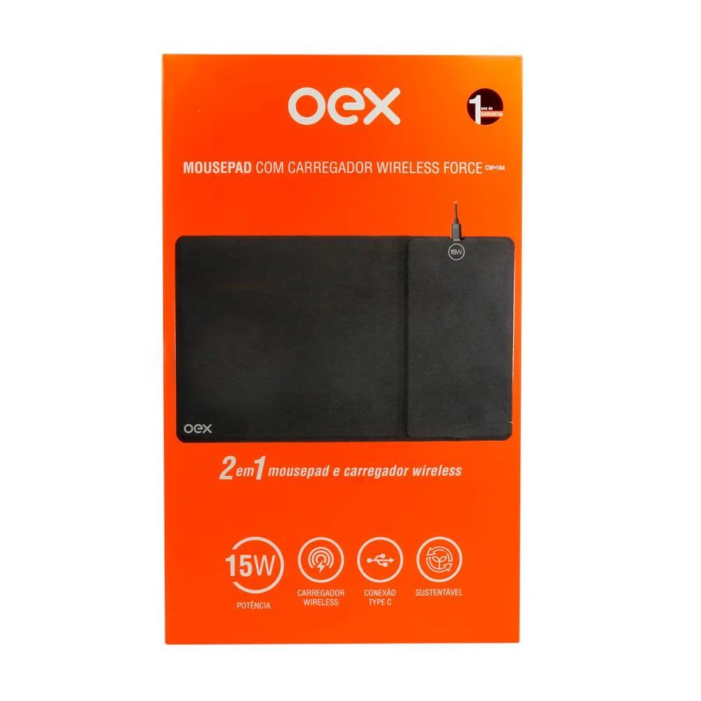 Imagem 5 de 5 do produto Mousepad Oex, Com Carregador, Wireless, 15w, Preto - Cw104